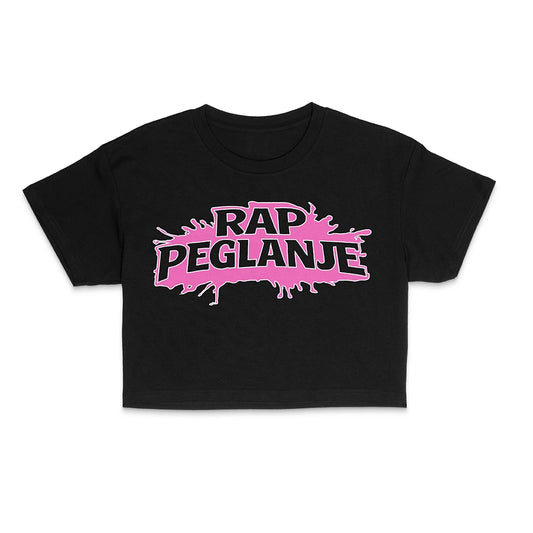 Rap Peglanje Crop Top Crni